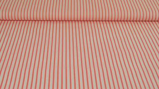 [6118-6] Baumwollpopeline, mit querstreifen (6 Weiß/Orange)