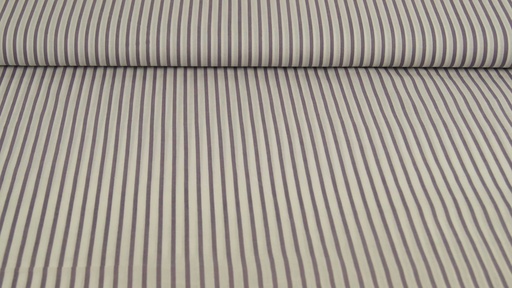 [6118-9] Baumwollpopeline, mit querstreifen (9 Weiß/Flieder)