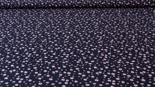 [6119-4] Baumwollpopeline mit Blumen und Quadrate (4 Rosa)
