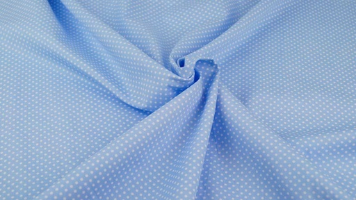[6136-1] Baumwollpoplin mit Tupfenmuster (1 Hellblau)
