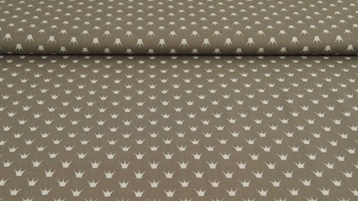 [6142-7] Baumwollpopeline Krone (7 Taupe)